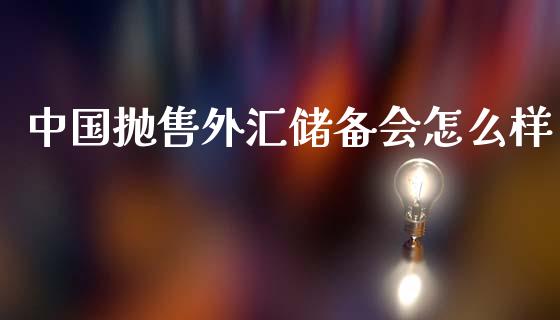 中国抛售外汇储备会怎么样_https://www.fcdydaikuan.com_德指期货直播_第1张