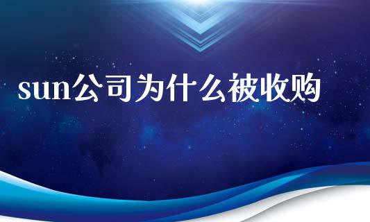 sun公司为什么被收购_https://www.fcdydaikuan.com_德指期货直播_第1张
