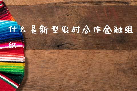 什么是新型农村合作金融组织_https://www.fcdydaikuan.com_德指期货直播_第1张