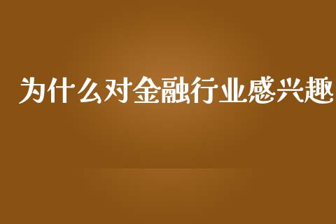 为什么对金融行业感兴趣_https://www.fcdydaikuan.com_恒生指数直播室_第1张