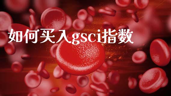 如何买入gsci指数_https://www.fcdydaikuan.com_德指期货直播_第1张