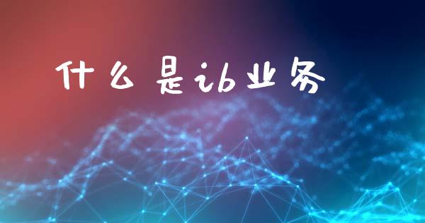 什么是ib业务_https://www.fcdydaikuan.com_黄金期货直播_第1张