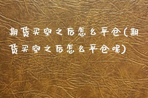 期货买空之后怎么平仓(期货买空之后怎么平仓呢)_https://www.fcdydaikuan.com_恒生指数直播室_第1张