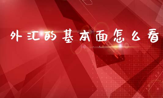 外汇的基本面怎么看_https://www.fcdydaikuan.com_黄金期货直播_第1张