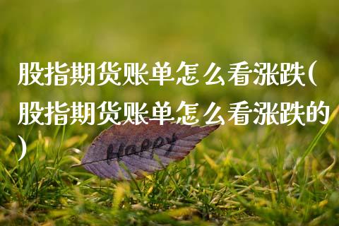 股指期货账单怎么看涨跌(股指期货账单怎么看涨跌的)_https://www.fcdydaikuan.com_德指期货直播_第1张