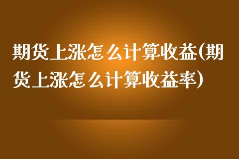 期货上涨怎么计算收益(期货上涨怎么计算收益率)_https://www.fcdydaikuan.com_德指期货直播_第1张