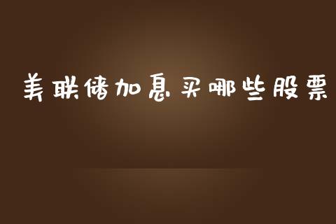 美联储加息买哪些股票_https://www.fcdydaikuan.com_德指期货直播_第1张