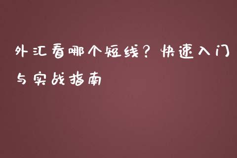 外汇看哪个短线？快速入门与实战指南_https://www.fcdydaikuan.com_恒生指数直播室_第1张