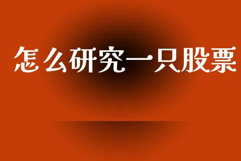 怎么研究一只股票_https://www.fcdydaikuan.com_恒指期货直播_第1张