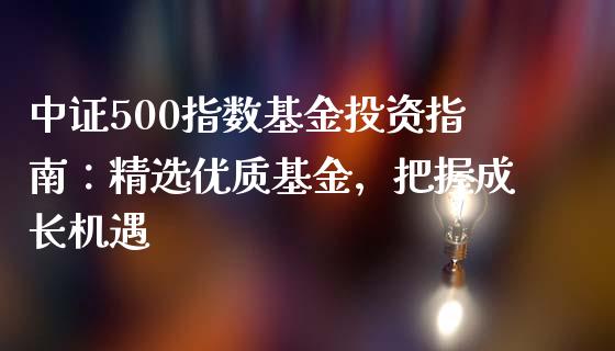 中证500指数基金投资指南：精选优质基金，把握成长机遇_https://www.fcdydaikuan.com_德指期货直播_第1张