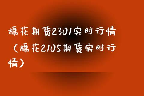 棉花期货2301实时行情（棉花2105期货实时行情）_https://www.fcdydaikuan.com_德指期货直播_第1张