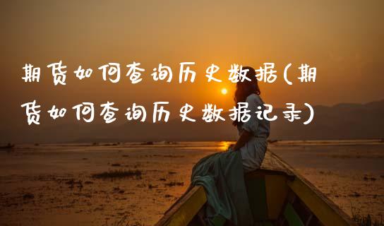 期货如何查询历史数据(期货如何查询历史数据记录)_https://www.fcdydaikuan.com_恒生指数直播室_第1张