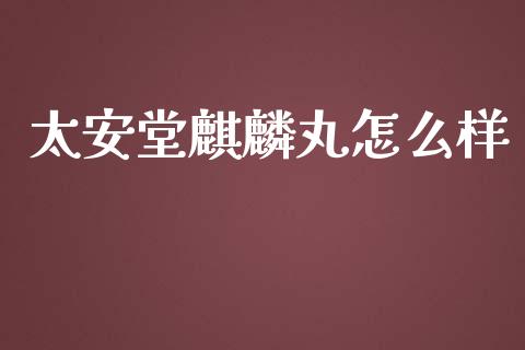 太安堂麒麟丸怎么样_https://www.fcdydaikuan.com_恒指期货直播_第1张