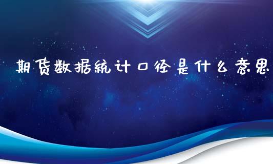 期货数据统计口径是什么意思_https://www.fcdydaikuan.com_恒指期货直播_第1张