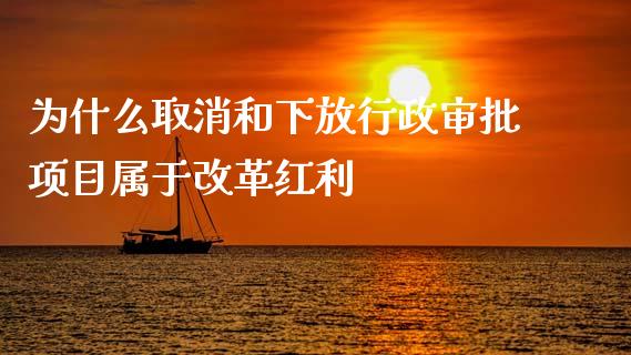 为什么取消和下放行政审批项目属于改革红利_https://www.fcdydaikuan.com_恒生指数直播室_第1张