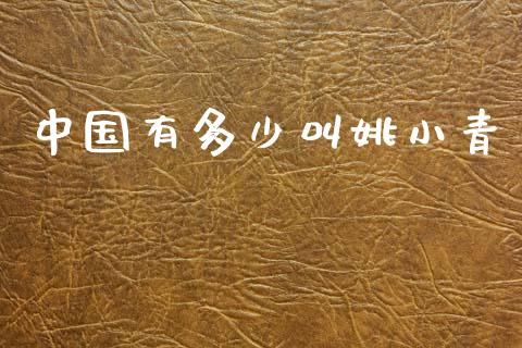中国有多少叫姚小青_https://www.fcdydaikuan.com_恒指期货直播_第1张
