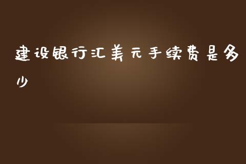 建设银行汇美元手续费是多少_https://www.fcdydaikuan.com_德指期货直播_第1张