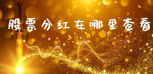 股票分红在哪里查看_https://www.fcdydaikuan.com_德指期货直播_第1张