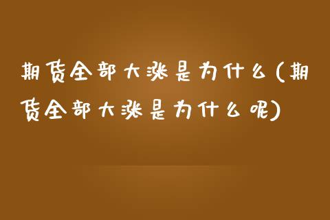 期货全部大涨是为什么(期货全部大涨是为什么呢)_https://www.fcdydaikuan.com_恒指期货直播_第1张