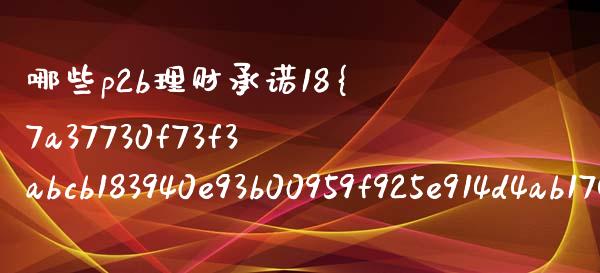 哪些p2b理财承诺18%回报率_https://www.fcdydaikuan.com_恒生指数直播室_第1张