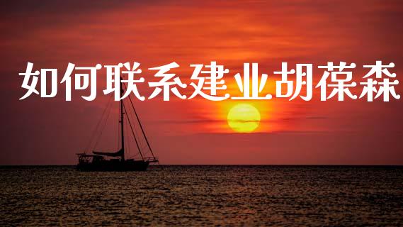 如何联系建业胡葆森_https://www.fcdydaikuan.com_德指期货直播_第1张