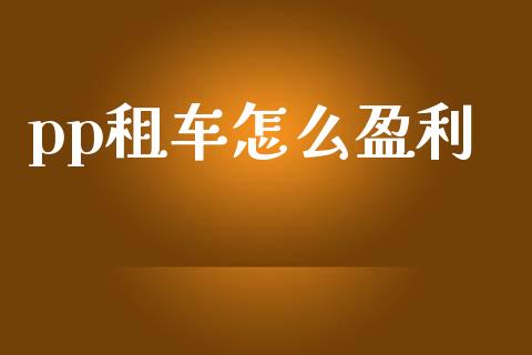 pp租车怎么盈利_https://www.fcdydaikuan.com_黄金期货直播_第1张