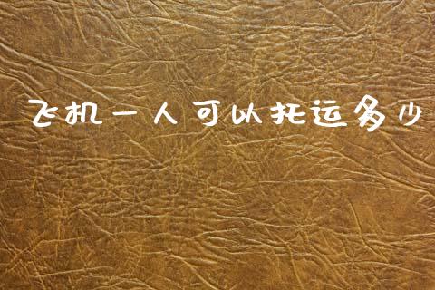 飞机一人可以托运多少_https://www.fcdydaikuan.com_恒指期货直播_第1张