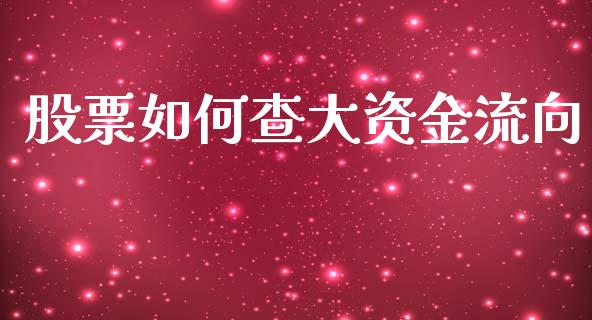 股票如何查大资金流向_https://www.fcdydaikuan.com_恒生指数直播室_第1张