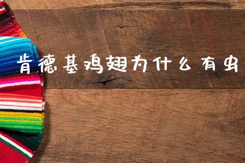 肯德基鸡翅为什么有虫_https://www.fcdydaikuan.com_恒指期货直播_第1张