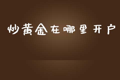 炒黄金在哪里开户_https://www.fcdydaikuan.com_恒生指数直播室_第1张
