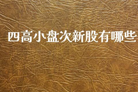 四高小盘次新股有哪些_https://www.fcdydaikuan.com_恒指期货直播_第1张