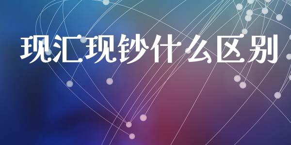 现汇现钞什么区别_https://www.fcdydaikuan.com_德指期货直播_第1张
