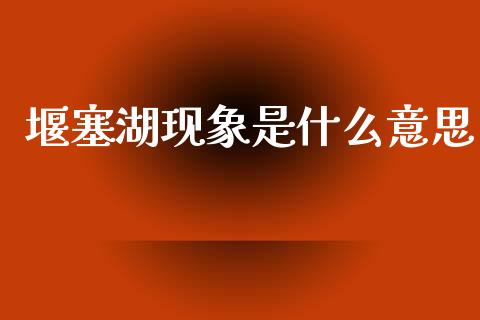 堰塞湖现象是什么意思_https://www.fcdydaikuan.com_黄金期货直播_第1张