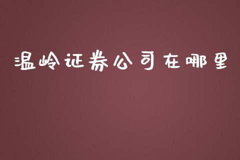 温岭证券公司在哪里_https://www.fcdydaikuan.com_黄金期货直播_第1张