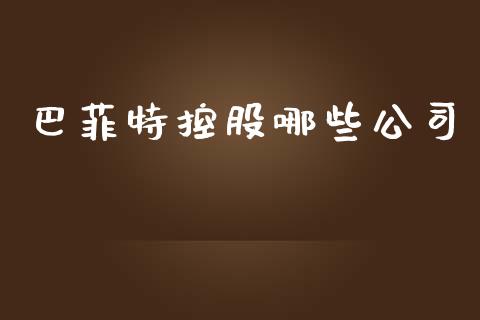巴菲特控股哪些公司_https://www.fcdydaikuan.com_黄金期货直播_第1张
