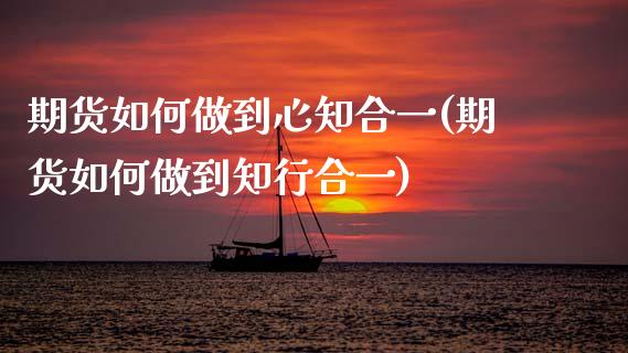 期货如何做到心知合一(期货如何做到知行合一)_https://www.fcdydaikuan.com_恒指期货直播_第1张