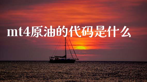 mt4原油的代码是什么_https://www.fcdydaikuan.com_恒指期货直播_第1张