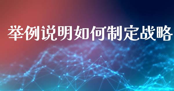 举例说明如何制定战略_https://www.fcdydaikuan.com_德指期货直播_第1张