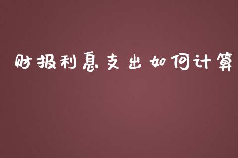 财报利息支出如何计算_https://www.fcdydaikuan.com_恒指期货直播_第1张