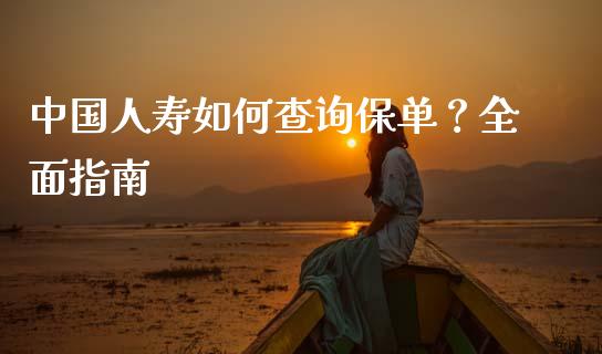 中国人寿如何查询保单？全面指南_https://www.fcdydaikuan.com_德指期货直播_第1张