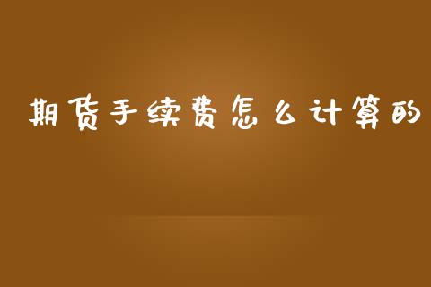 期货手续费怎么计算的_https://www.fcdydaikuan.com_恒生指数直播室_第1张