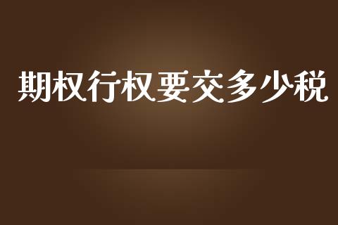 期权行权要交多少税_https://www.fcdydaikuan.com_恒指期货直播_第1张