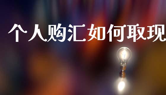 个人购汇如何取现_https://www.fcdydaikuan.com_恒指期货直播_第1张