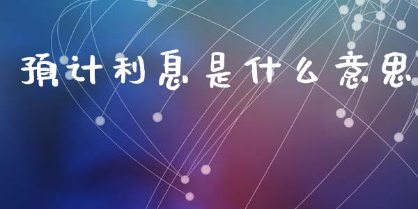 预计利息是什么意思_https://www.fcdydaikuan.com_德指期货直播_第1张