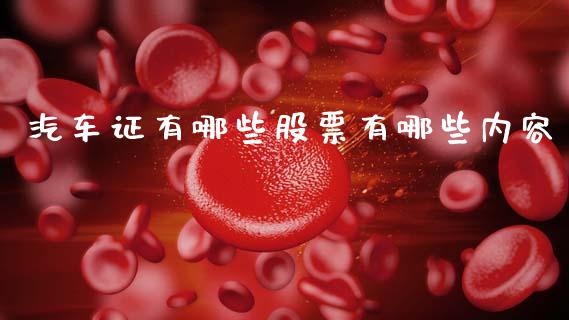 汽车证有哪些股票有哪些内容_https://www.fcdydaikuan.com_德指期货直播_第1张
