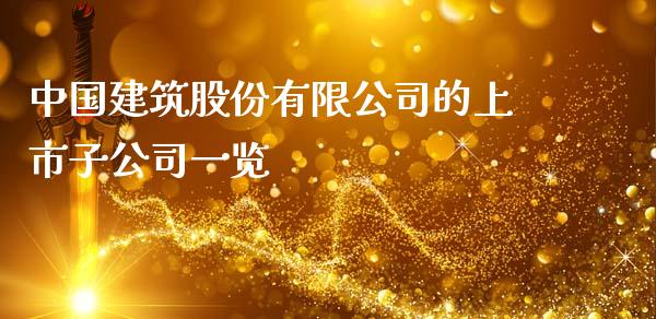 中国建筑股份有限公司的上市子公司一览_https://www.fcdydaikuan.com_恒指期货直播_第1张