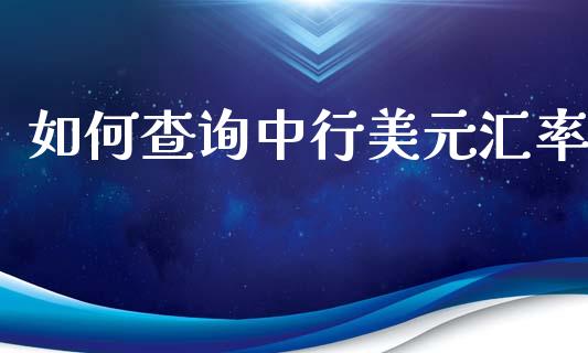 如何查询中行美元汇率_https://www.fcdydaikuan.com_黄金期货直播_第1张