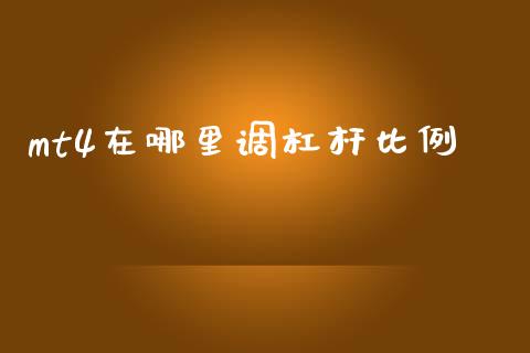 mt4在哪里调杠杆比例_https://www.fcdydaikuan.com_恒指期货直播_第1张