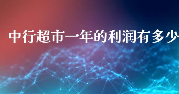 中行超市一年的利润有多少_https://www.fcdydaikuan.com_恒生指数直播室_第1张