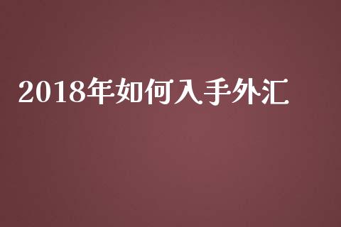 2018年如何入手外汇_https://www.fcdydaikuan.com_黄金期货直播_第1张